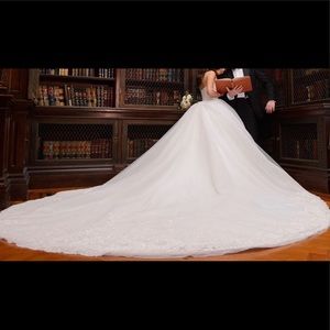 Custom made 3 piece wedding gown